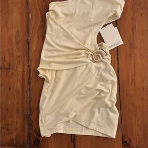 Peppermayo Ivory One-Shoulder Dress